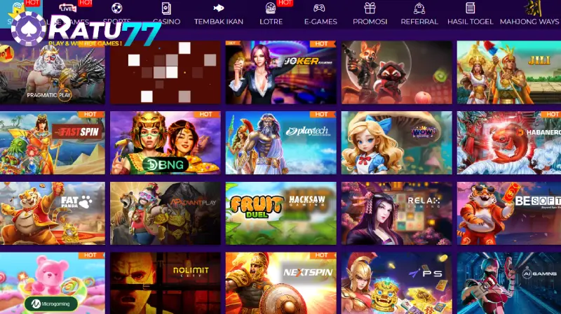 Provider Slot Online di RATU77